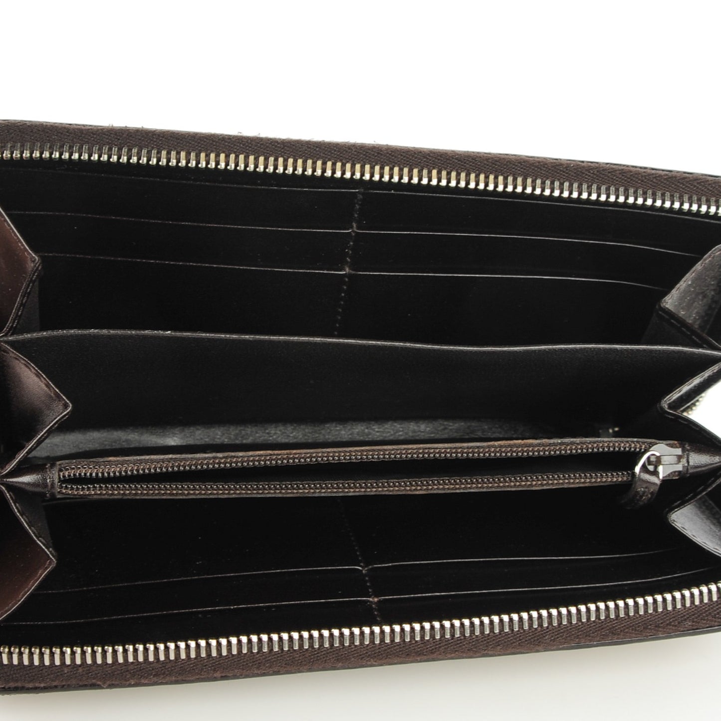 Monogram Large Twins Zip Around Wallet Dark Brown