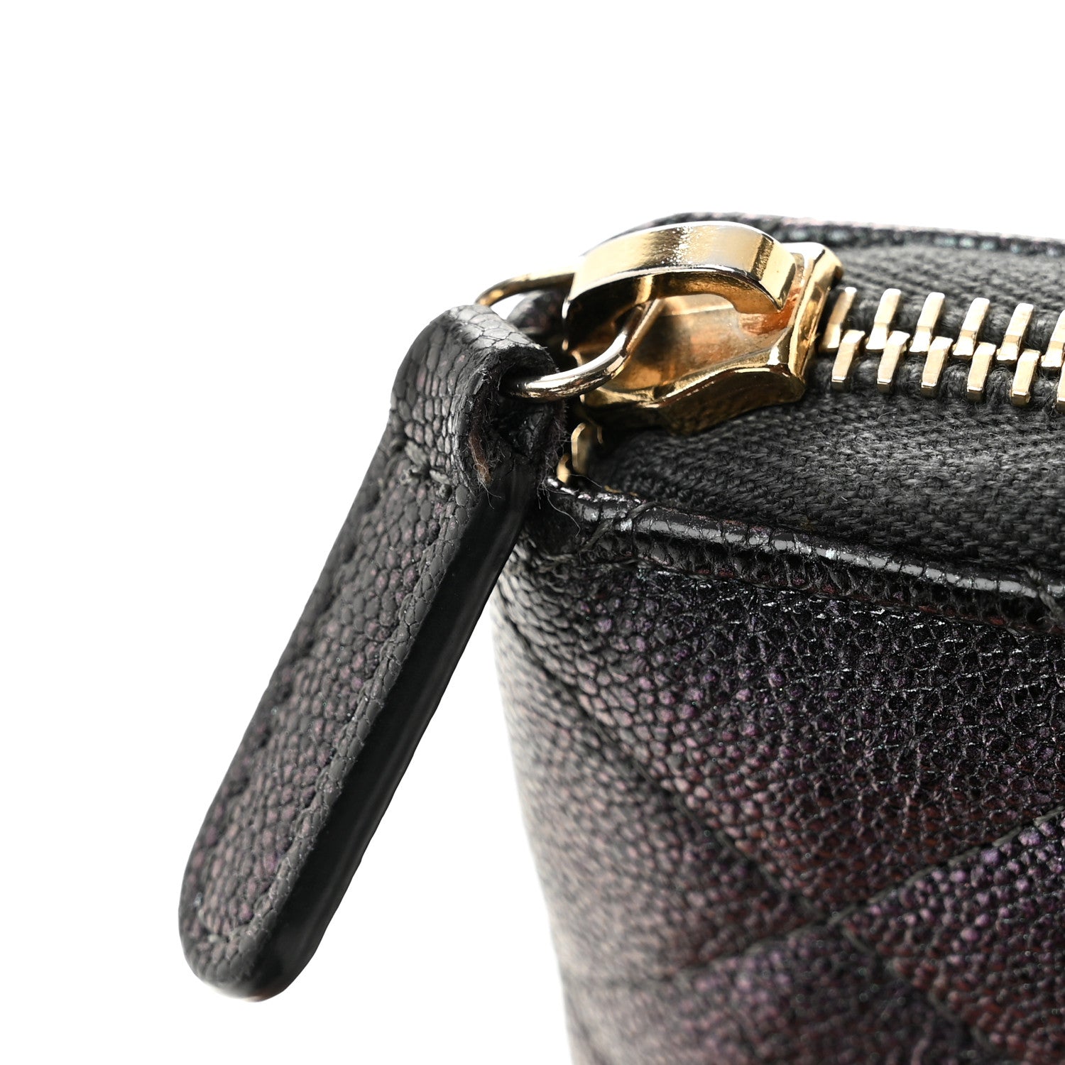 Chanel Iridescent Caviar Quilted Large Zip Around Organizer Wallet Black 10 of 12