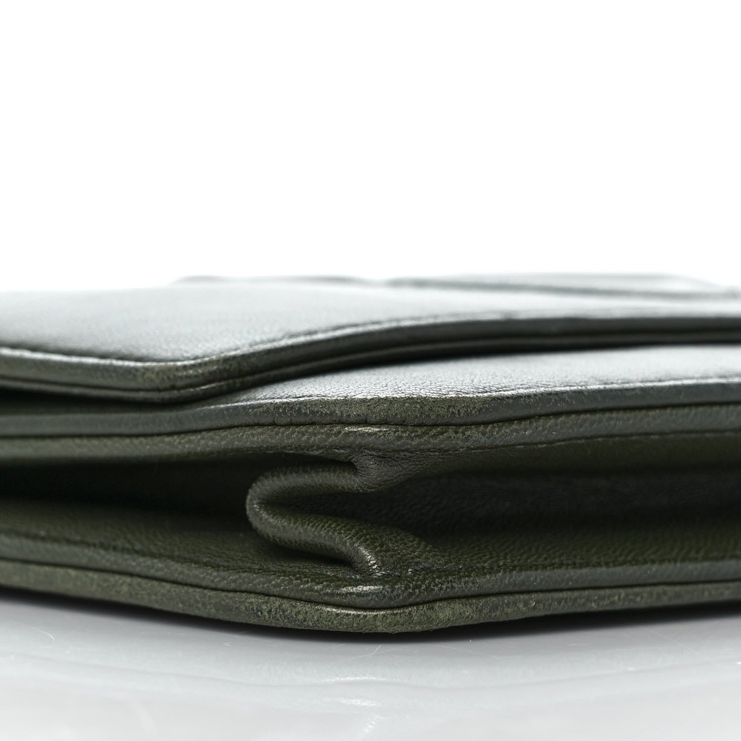 Chanel Lambskin Timeless CC Wallet On Chain WOC Khaki 4 of 9