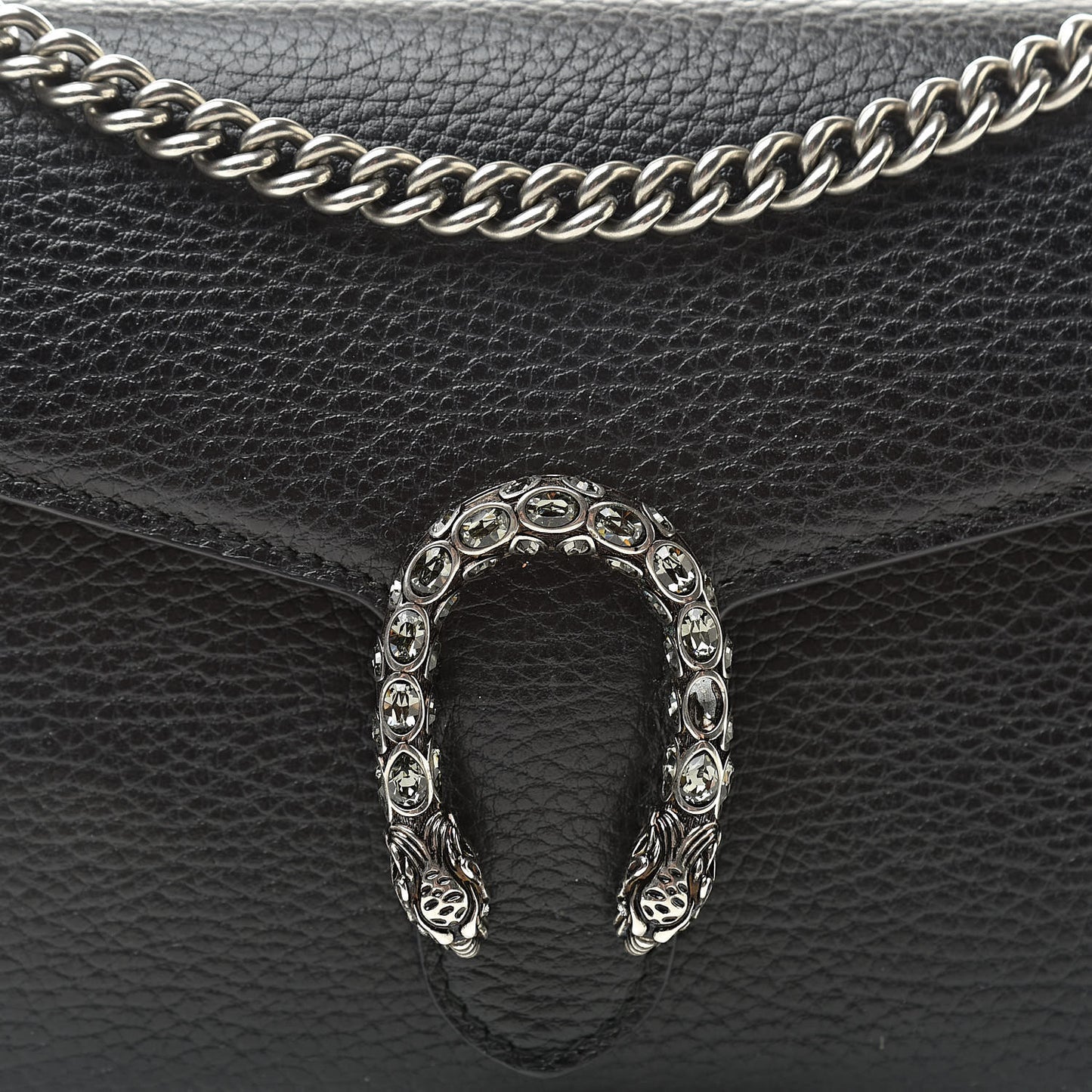 Calfskin Mini Dionysus Chain Wallet Black