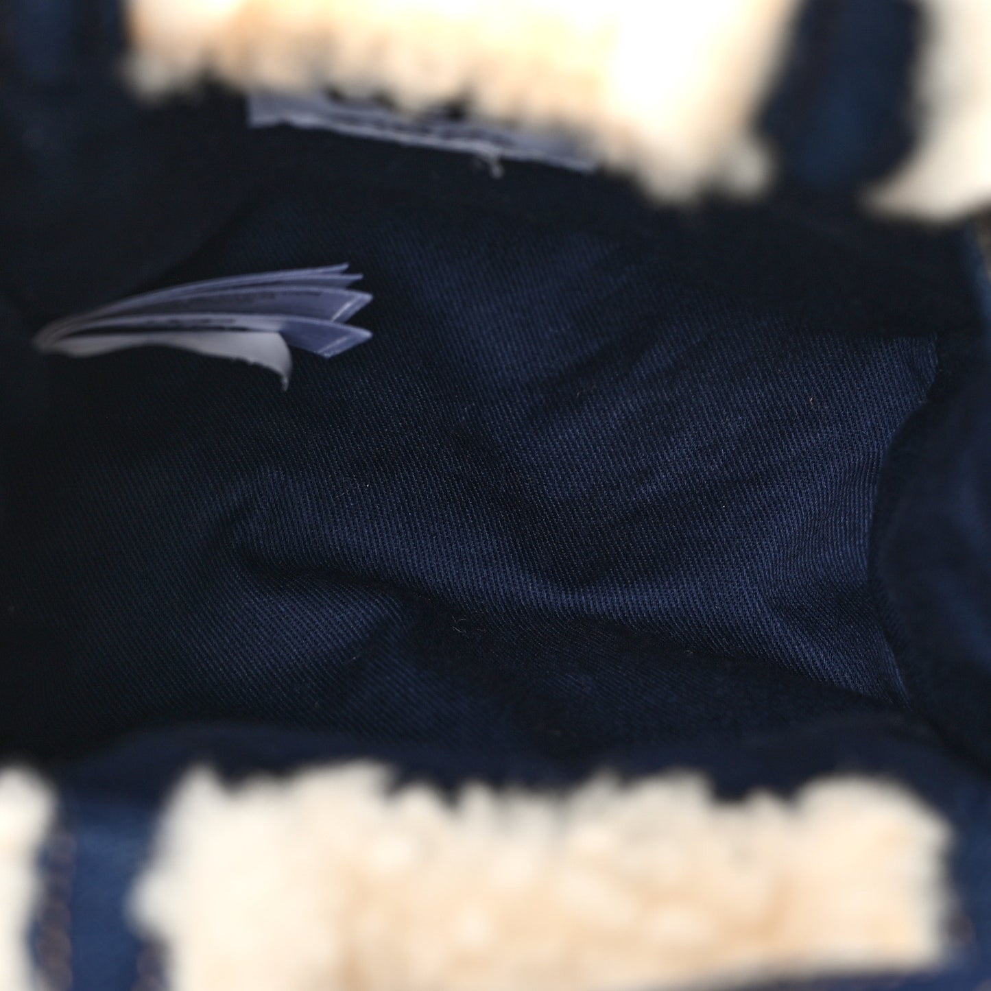 X UGG Denim Shearling Small Shopping Bag Raw Denim