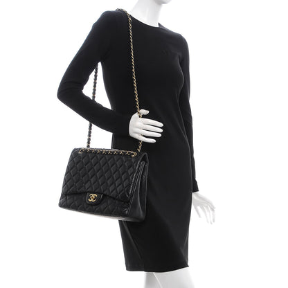Chanel Lambskin Quilted Maxi Single Flap Black 2 of 11