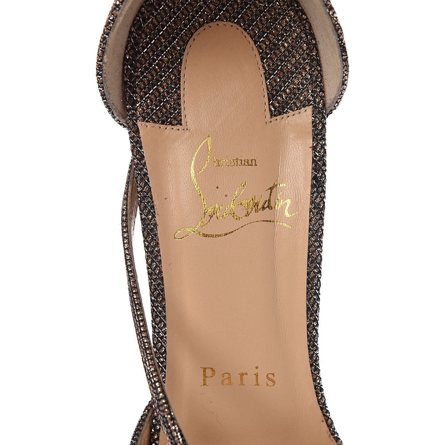 Christian Louboutin Glitter Chain Fliketta 85 Pumps 37 Roche 6 of 6