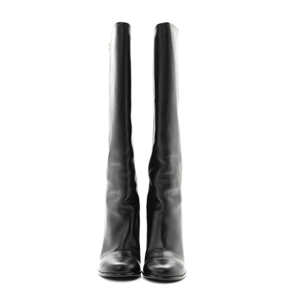 Chanel Calfskin CC Knee High Boots 40 Black 2 of 8