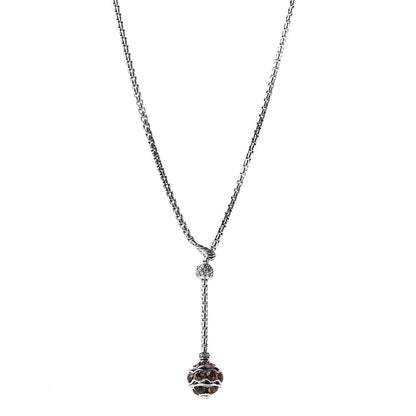 David Yurman Sterling Silver Citrine Diamond Lariat Drop Necklace 1 of 4