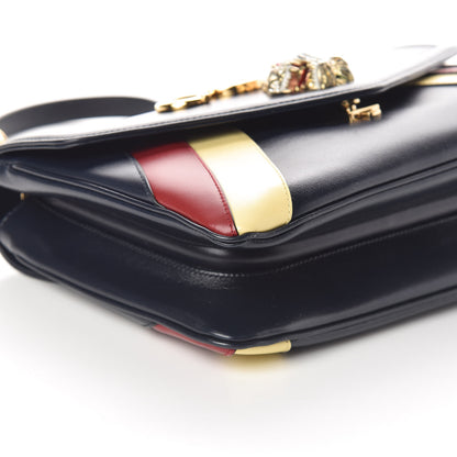Gucci Vitello Palmellato Lux Crystal Medium Rajah Shoulder Bag Blue Romantic Cerise Butter Multicolor 9 of 10