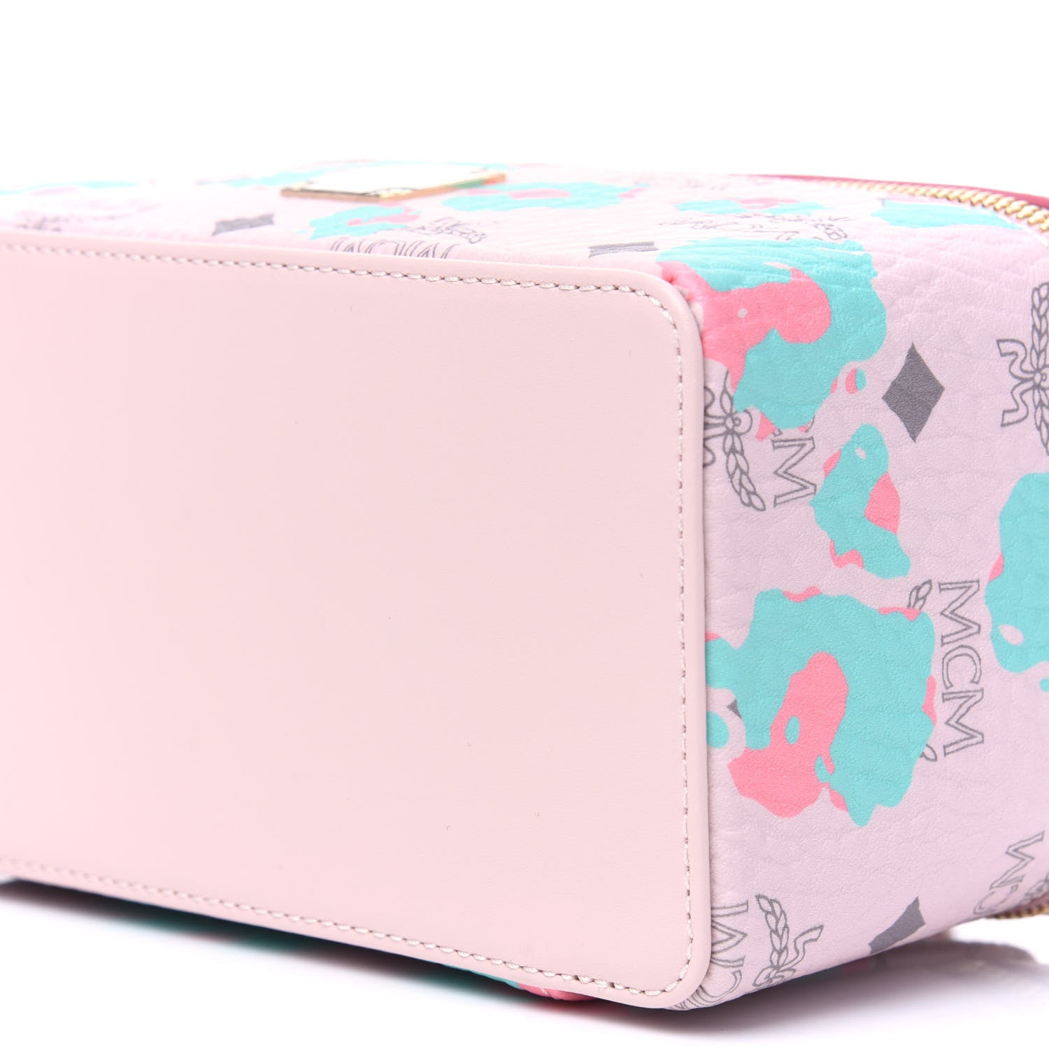 MCM Visetos Floral Leopard Vanity Case Pink 8 of 10
