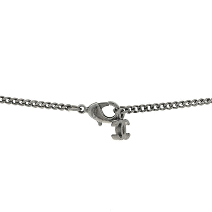 Chanel Baguette Crystal CC Necklace Silver 3 of 4