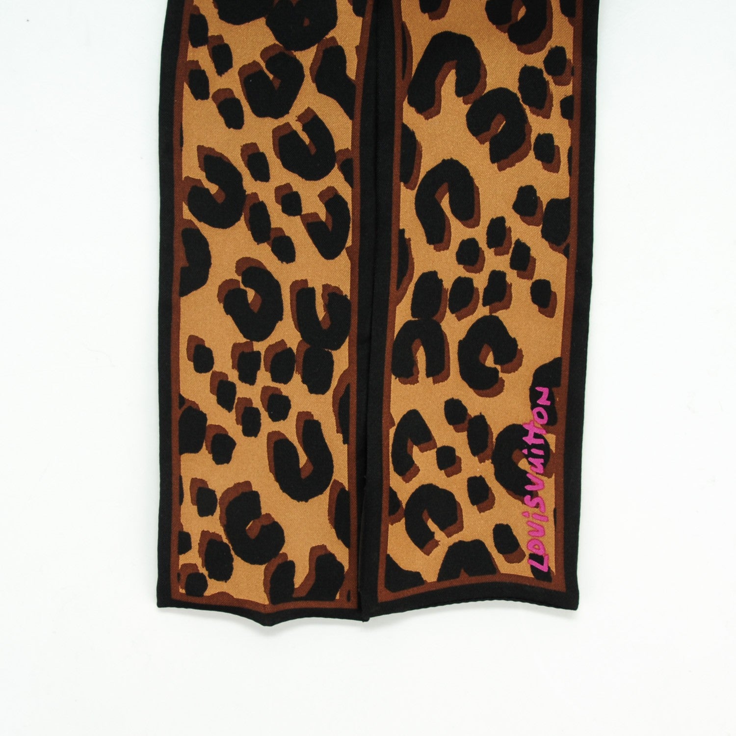 Louis Vuitton Silk Leopard Bandeau Scarf Marron 3 of 5