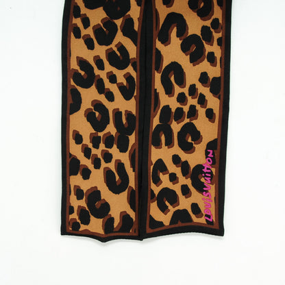 Louis Vuitton Silk Leopard Bandeau Scarf Marron 3 of 5