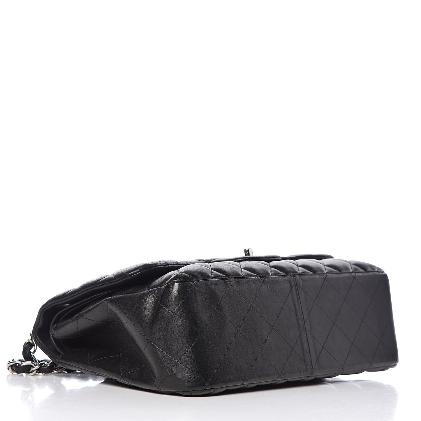 Lambskin Quilted Jumbo Double Flap Black