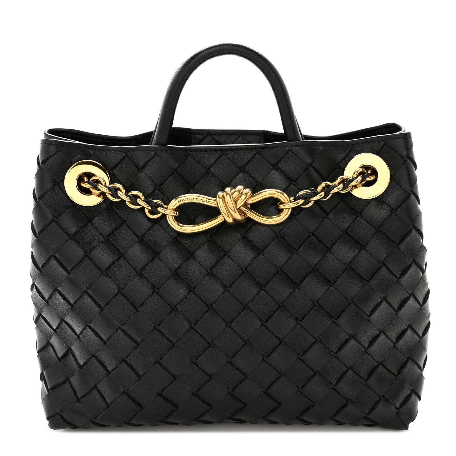 Bottega Veneta Nappa Intrecciato Small Andiamo With Chain Shoulder Bag Black 1 of 11