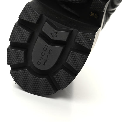 Gucci Calfskin Nappa Rhombus Quilted Trip Ankle Boots 39.5 Black 9 of 10