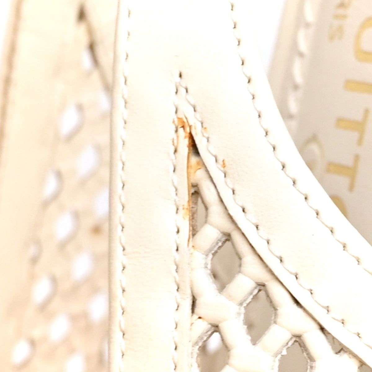 Calfskin Perforated Shake Slingback Pumps 36.5 Creme Beige