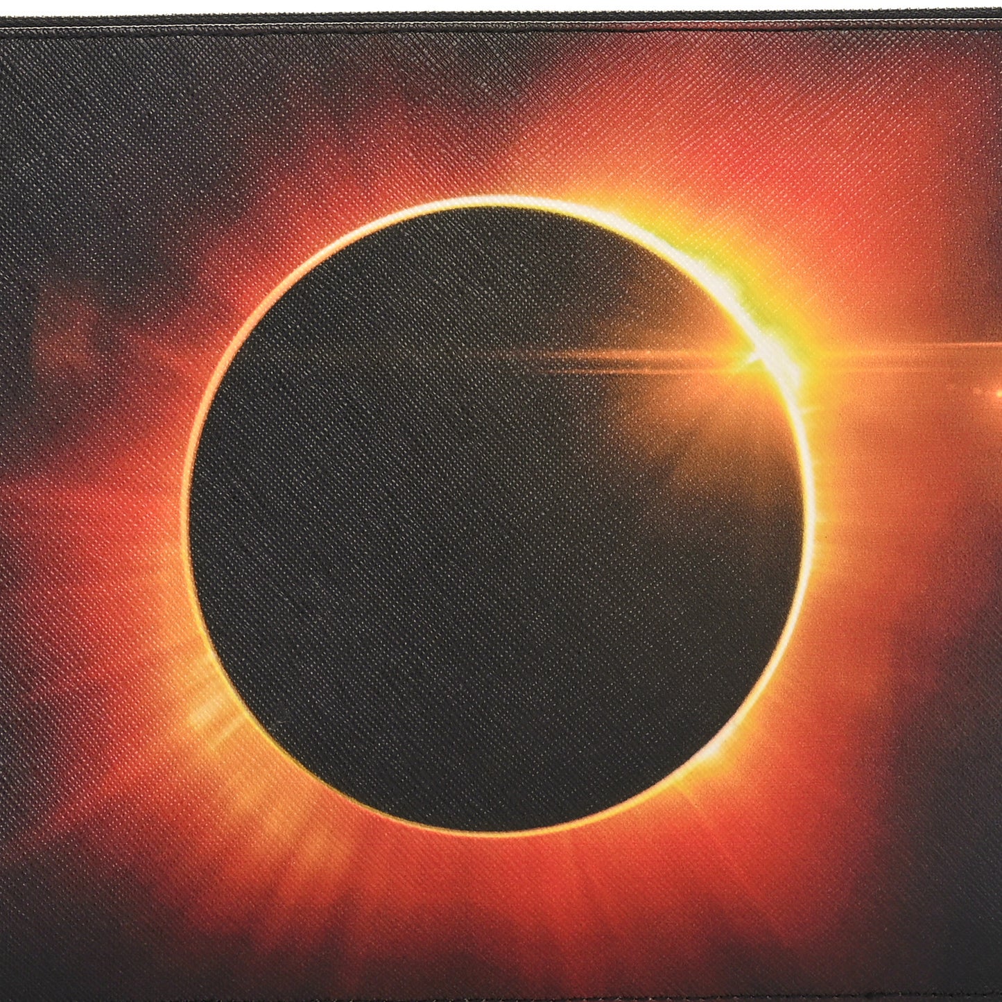 Textured Coated Canvas Large Eclipse Pouch Black