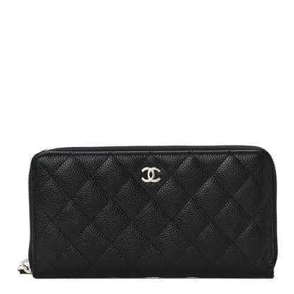 Chanel Caviar Quilted Large Gusset Zip Around Wallet Black 1 of 12