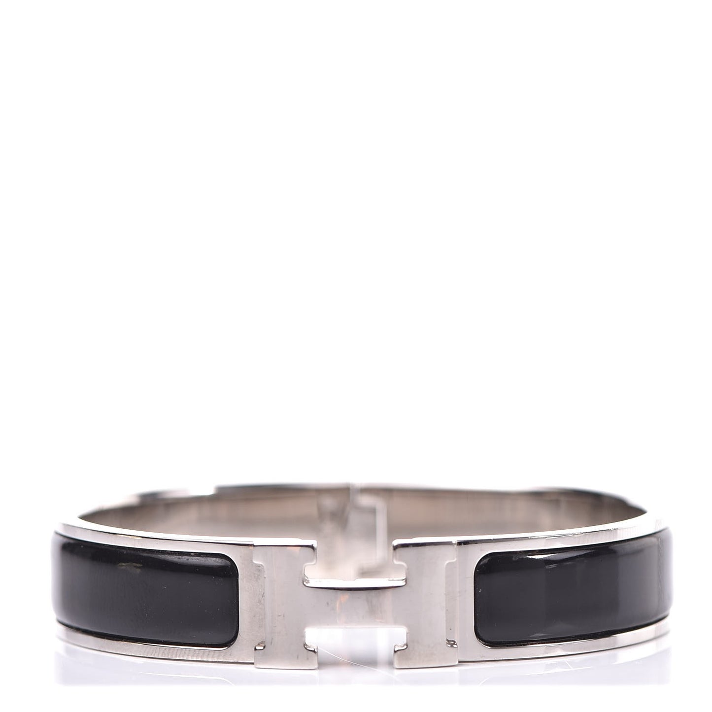 Enamel Narrow Clic Clac H Bracelet PM Black