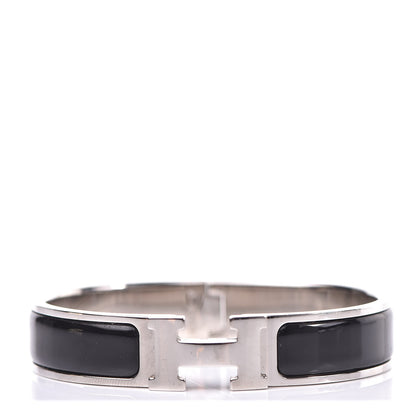 Hermes Enamel Narrow Clic Clac H Bracelet PM Black 1 of 5