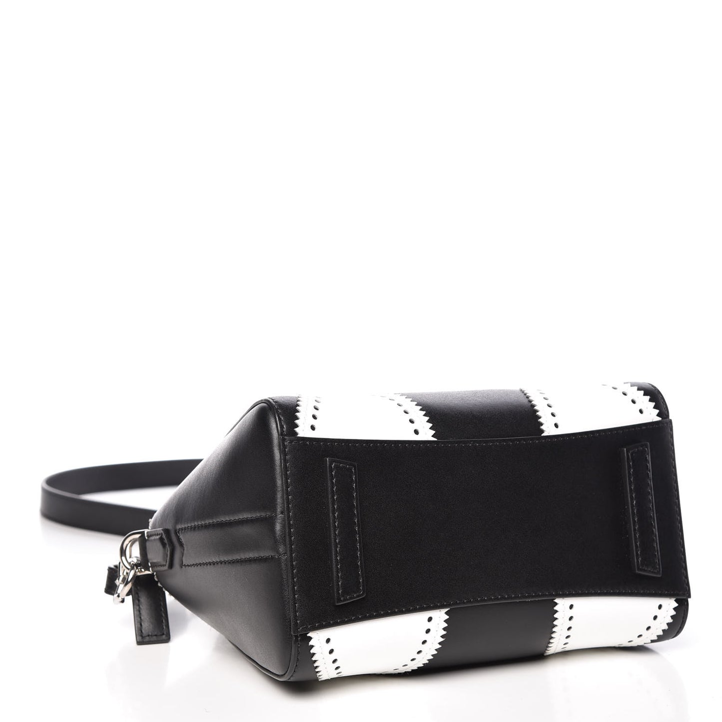 Calfskin Brogue Mini Antigona Black White