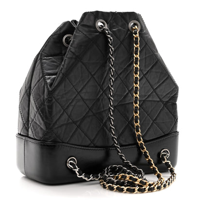 Chanel Aged Calfskin Quilted Small Gabrielle Backpack Black 3 of 12