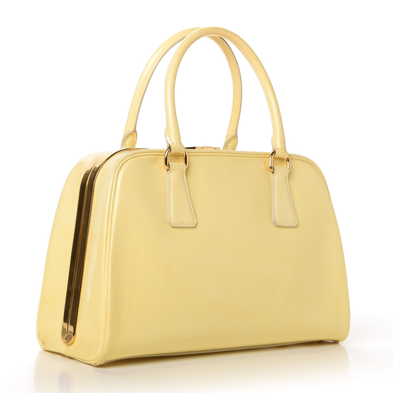 Prada Saffiano Vernice Pyramid Bag White 4 of 15