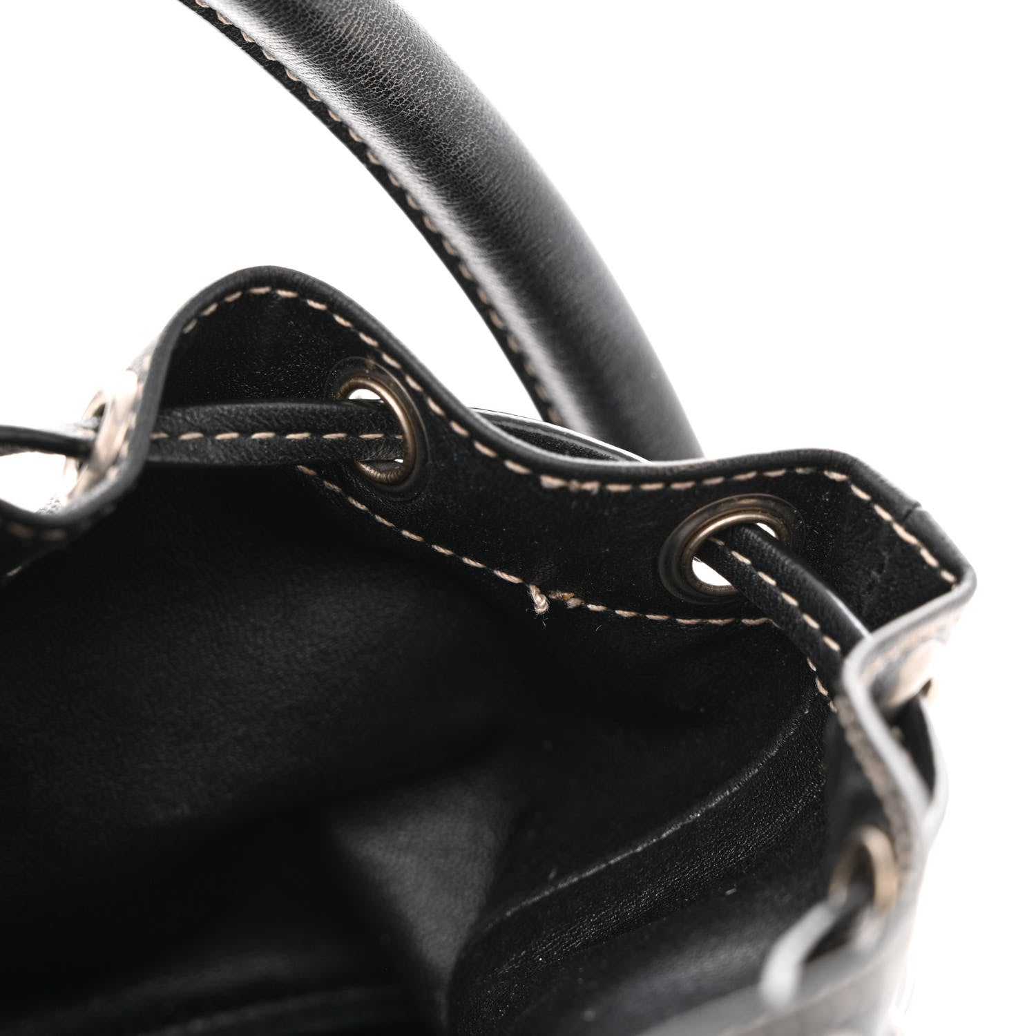 Saint Laurent Smooth Calfskin Studded Small Bahia Drawstring Bucket Bag Black Multicolor 13 of 16