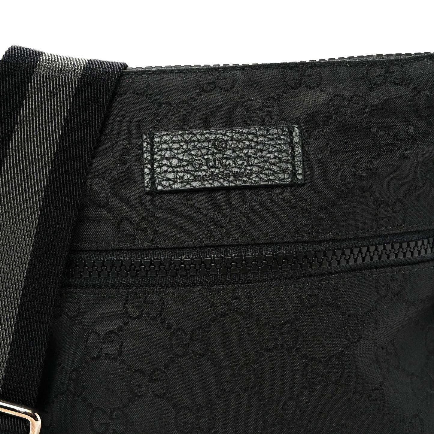 Nylon Monogram Mini Flat Messenger Bag Black