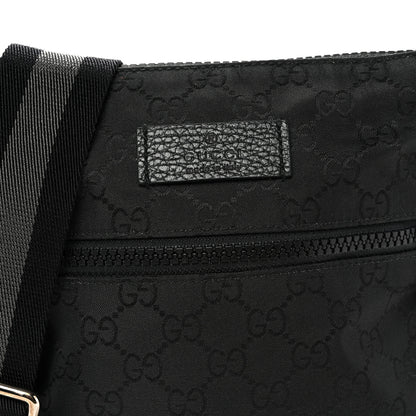 Gucci Nylon Monogram Mini Flat Messenger Bag Black 8 of 10