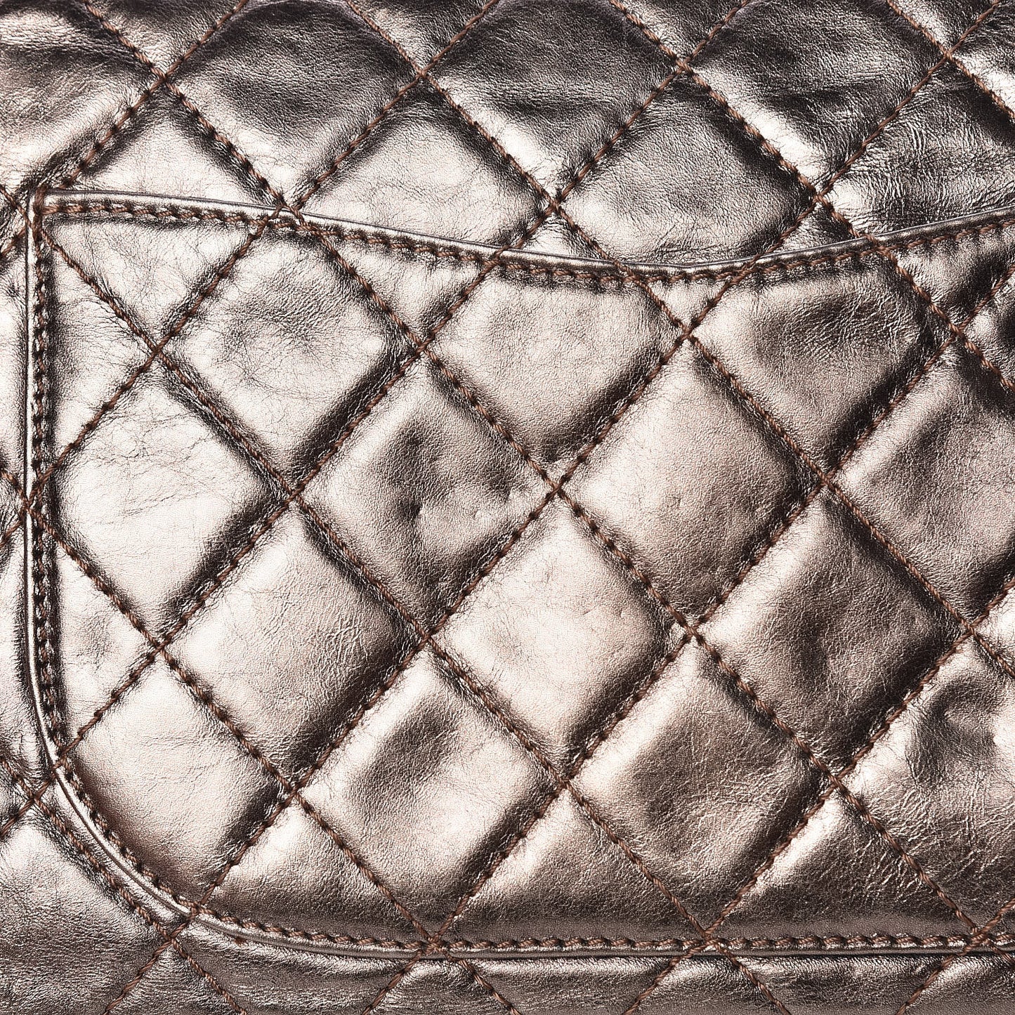 Metallic Aged Calfskin Quilted 2.55 Reissue 227 Flap Bronze