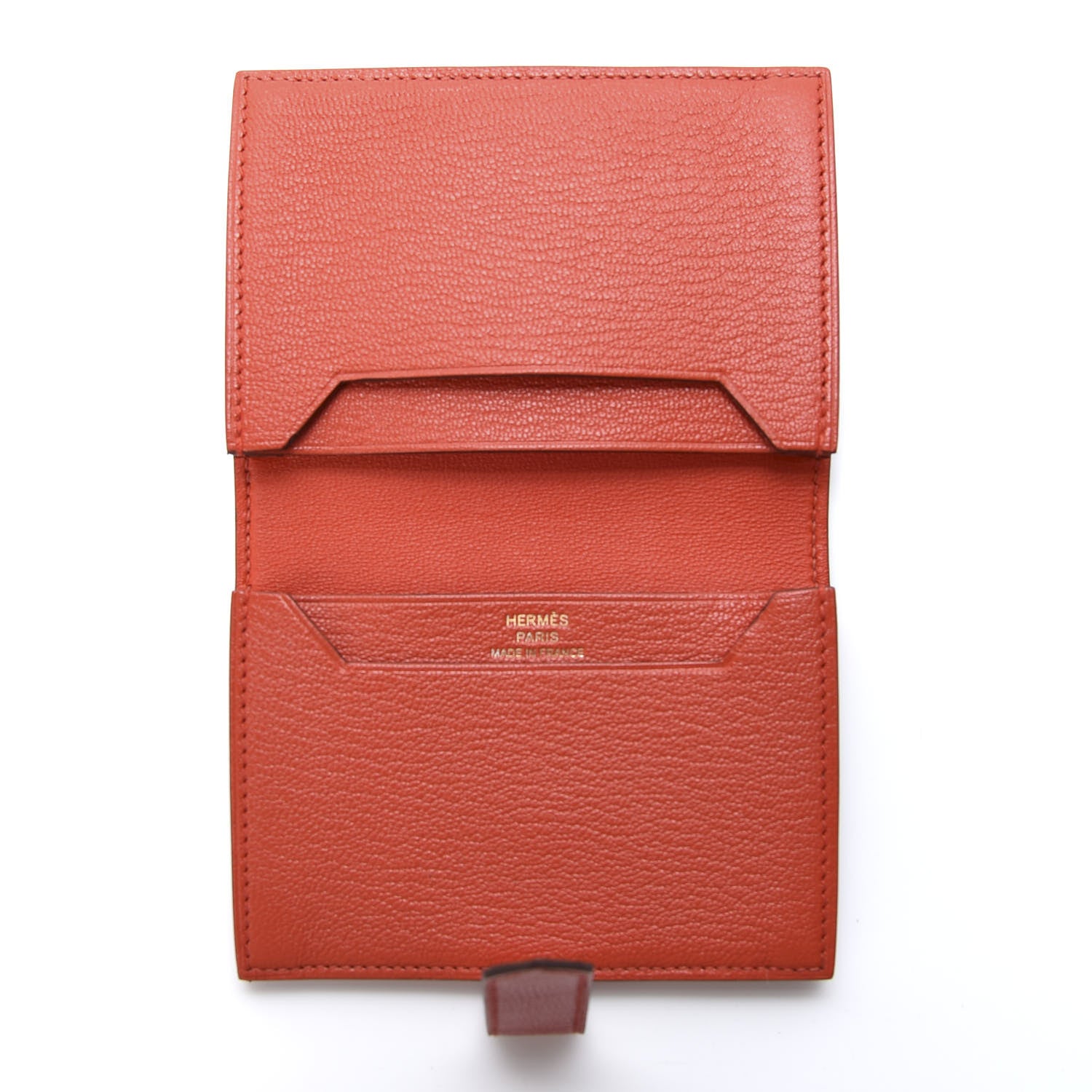 Hermes Chevre Mysore Bearn Card Holder Wallet Capucine 4 of 16