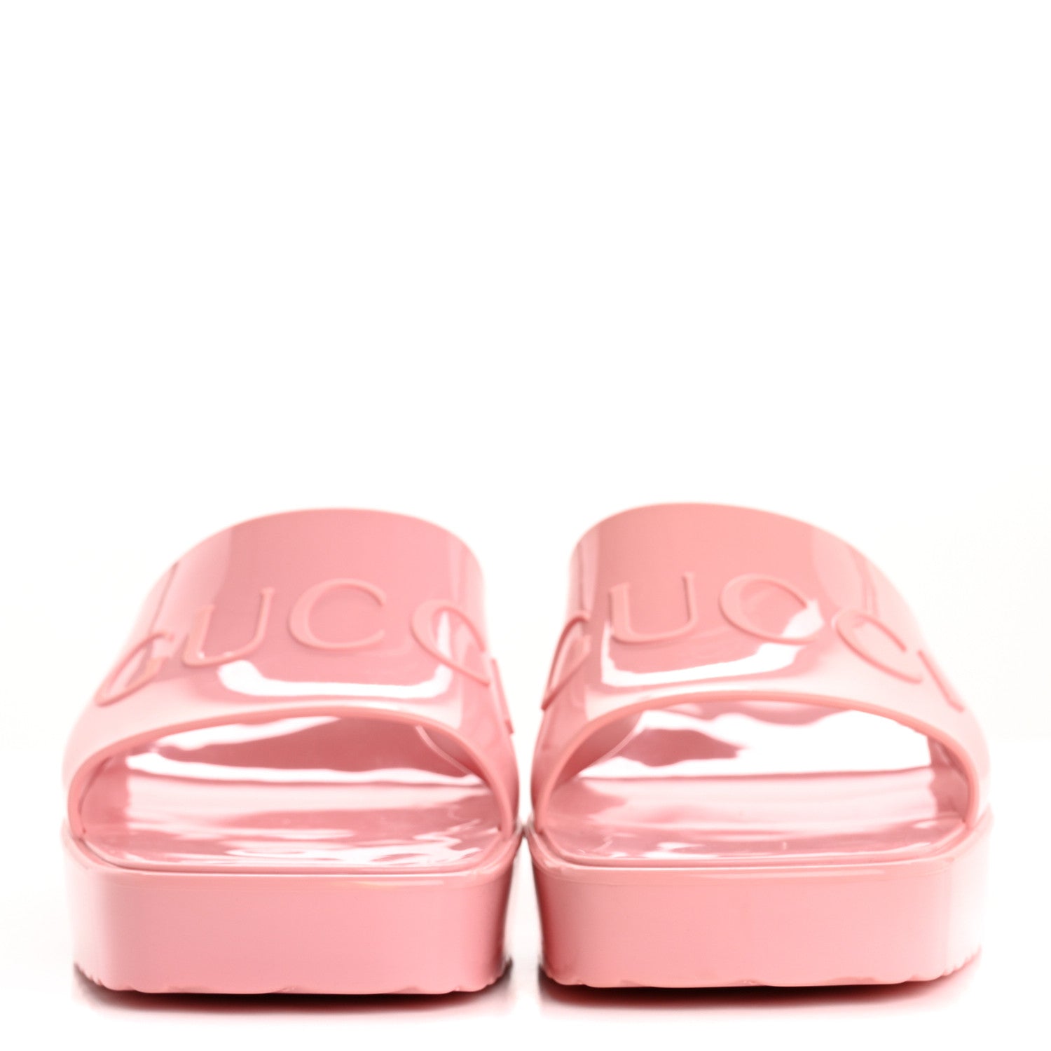 Gucci Rubber Gucci Logo Womens Platform 20/60mm Slide Sandals 41 Wild Rose 3 of 9