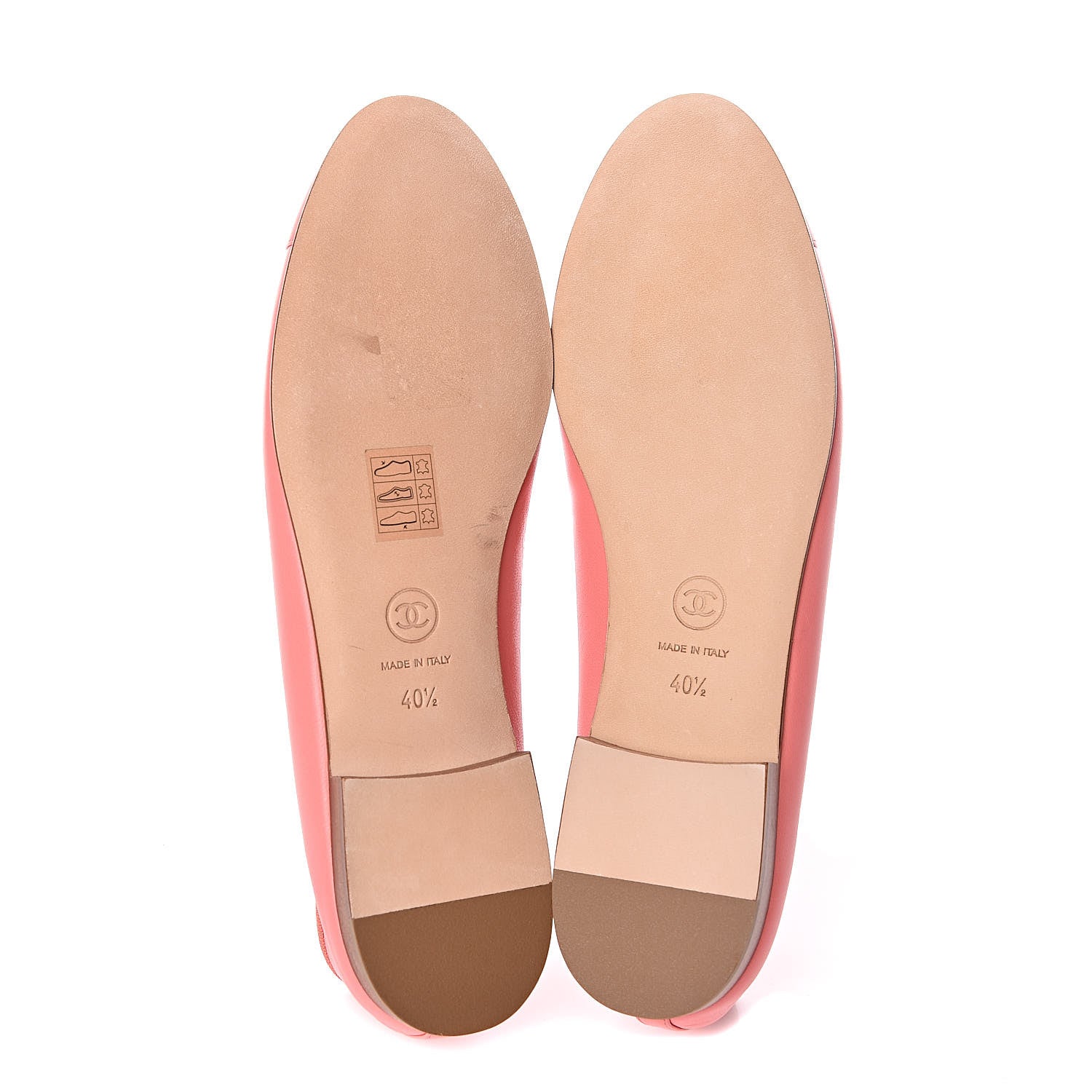 Chanel Goatskin Cap Toe CC Ballerina Flats 40.5 Pink 5 of 9