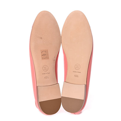 Chanel Goatskin Cap Toe CC Ballerina Flats 40.5 Pink 5 of 9