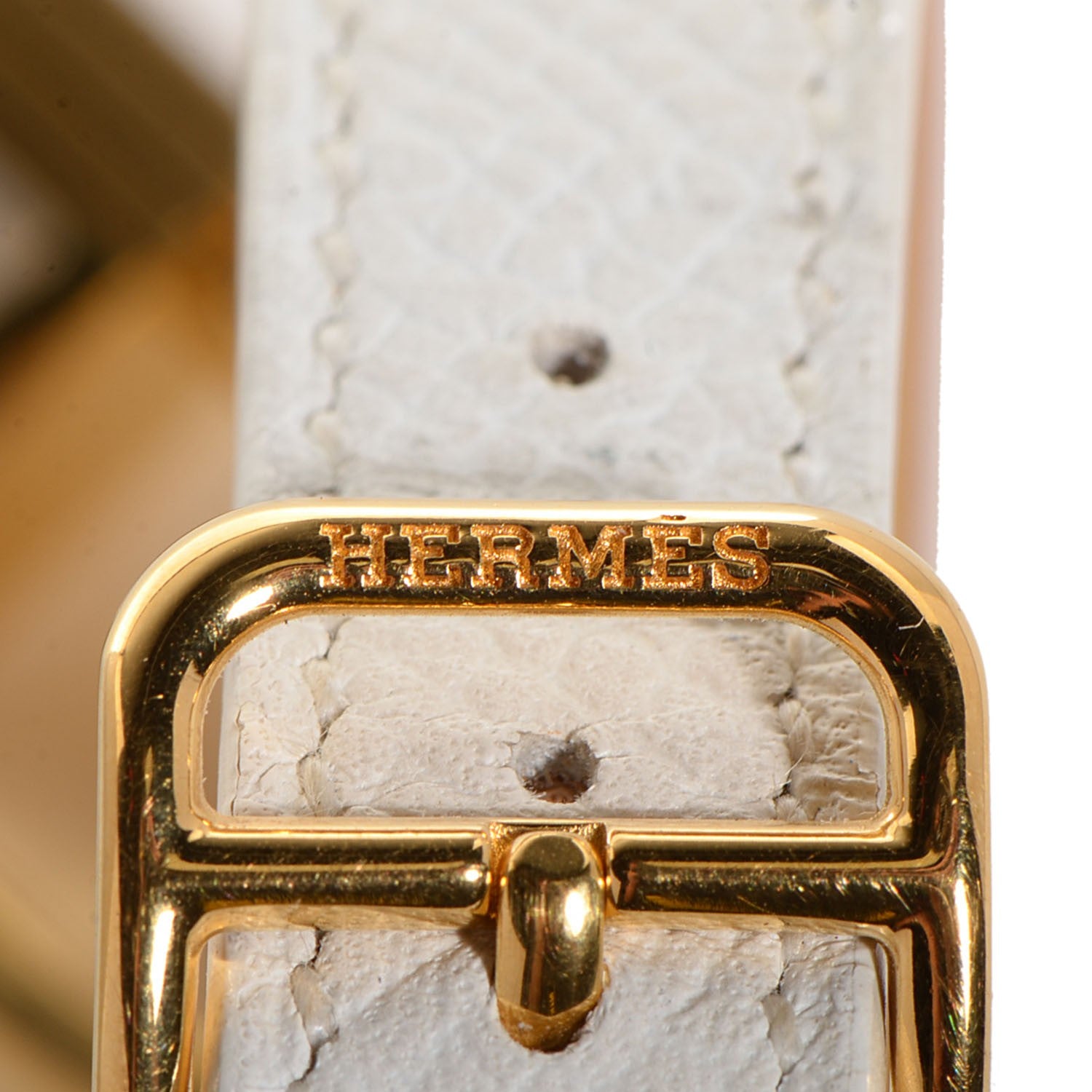 Hermes Stainless Steel Epsom 20mm Kelly Cadena Quartz Watch White 4 of 9