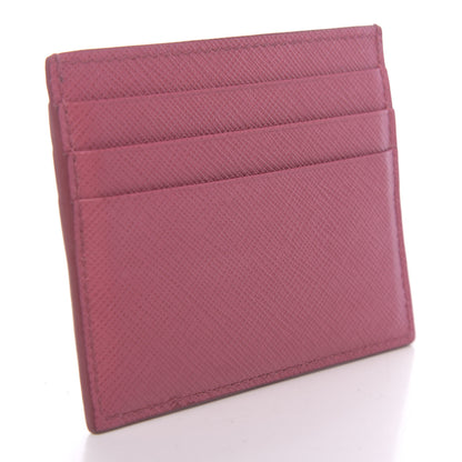 Prada Saffiano Metal Business Card Holder Peonia 3 of 7