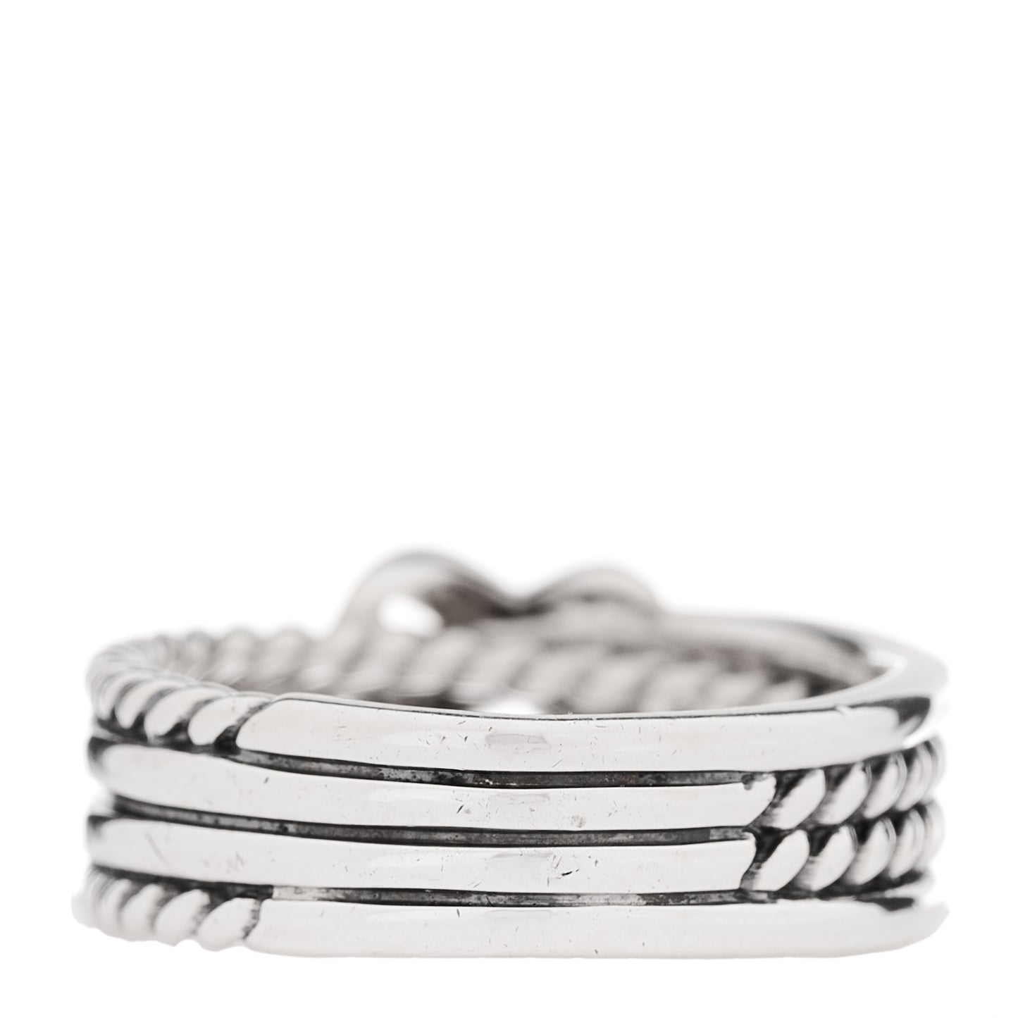 Sterling Silver Diamond X Crossover Ring 52 6
