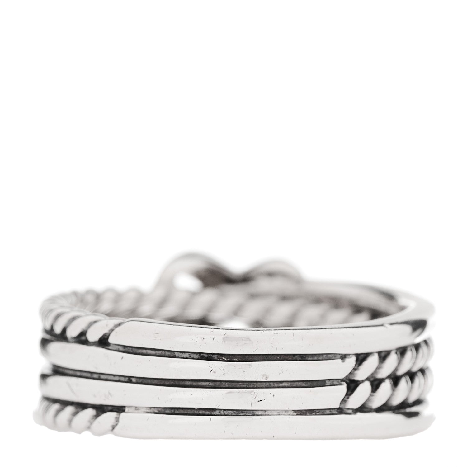 David Yurman Sterling Silver Diamond X Crossover Ring 52 6 3 of 5
