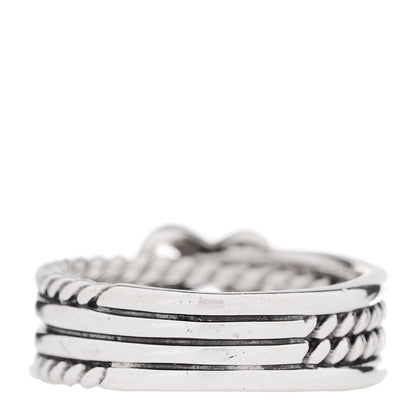 David Yurman Sterling Silver Diamond X Crossover Ring 52 6 3 of 5