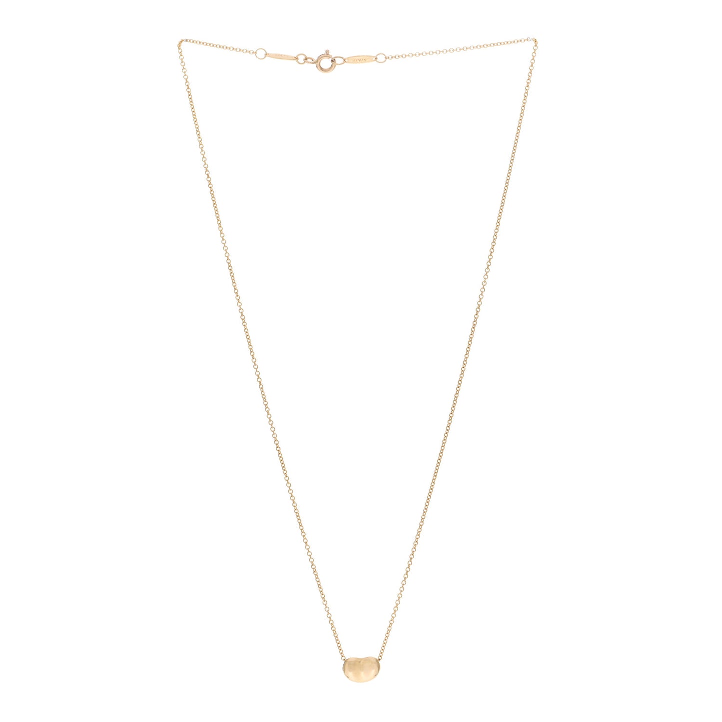 18K Yellow Gold 9mm Elsa Peretti Bean Pendant Necklace