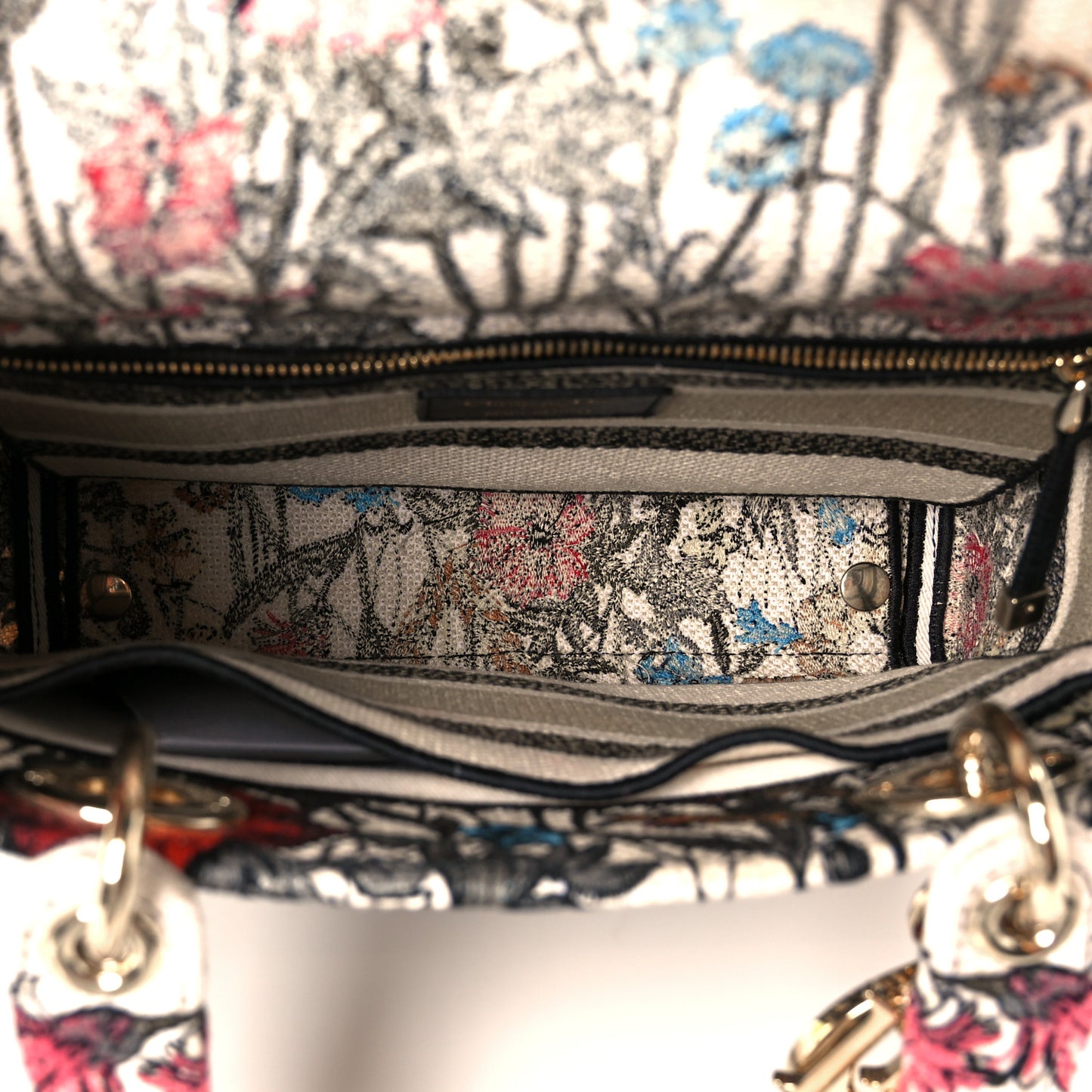 Canvas Embroidered Mille Fleurs Medium Lady D-Lite Multicolor