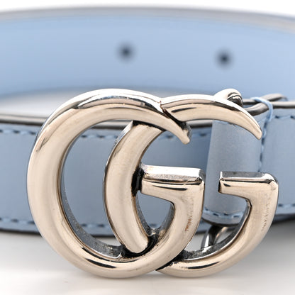 Gucci Moon Calfskin Palladium Double G 20mm Belt 85 34 Porcelain Light Blue 7 of 7