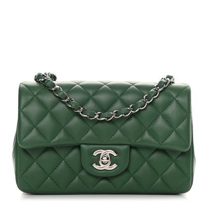 Chanel Lambskin Quilted Mini Rectangular Flap Green 1 of 13