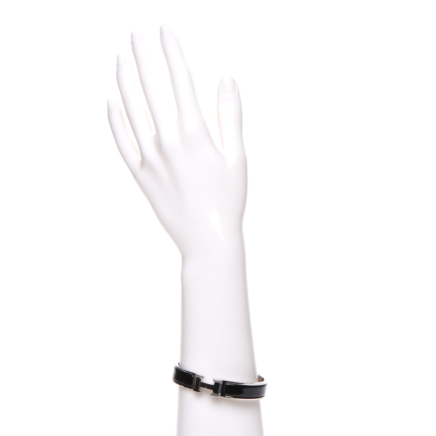 Enamel Narrow Clic Clac H Bracelet GM Black