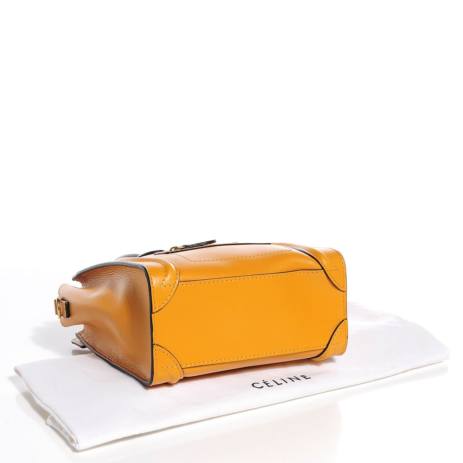 Celine Smooth Calfskin Nano Luggage Amber Black 4 of 8