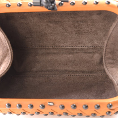 Bottega Veneta Waxy Nappa Intrecciato Knot Studded Clutch Topaz 4 of 8