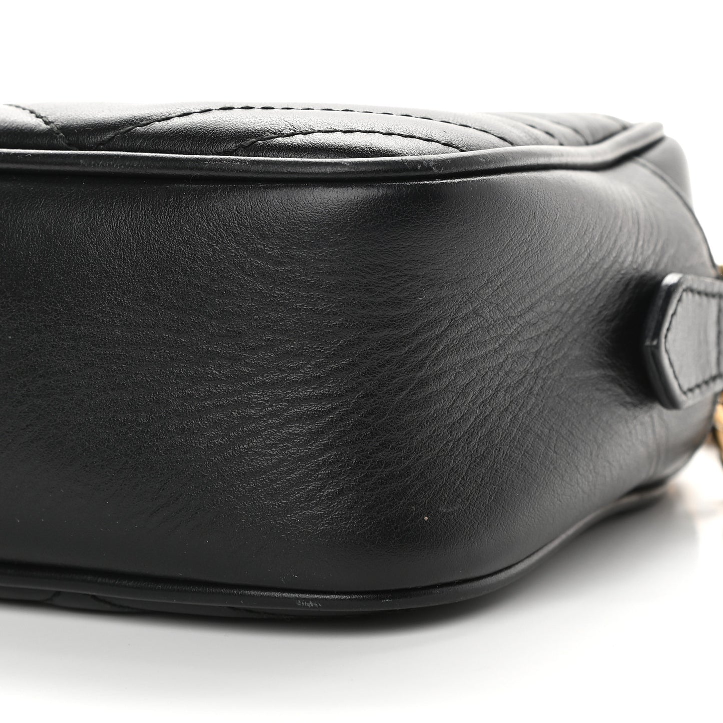 Calfskin Matelasse Small GG Marmont Chain Shoulder Bag Black