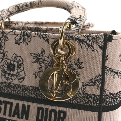 Christian Dior Canvas Embroidered Jardin Botanique Medium Lady D-Lite Light Pink Black 11 of 15