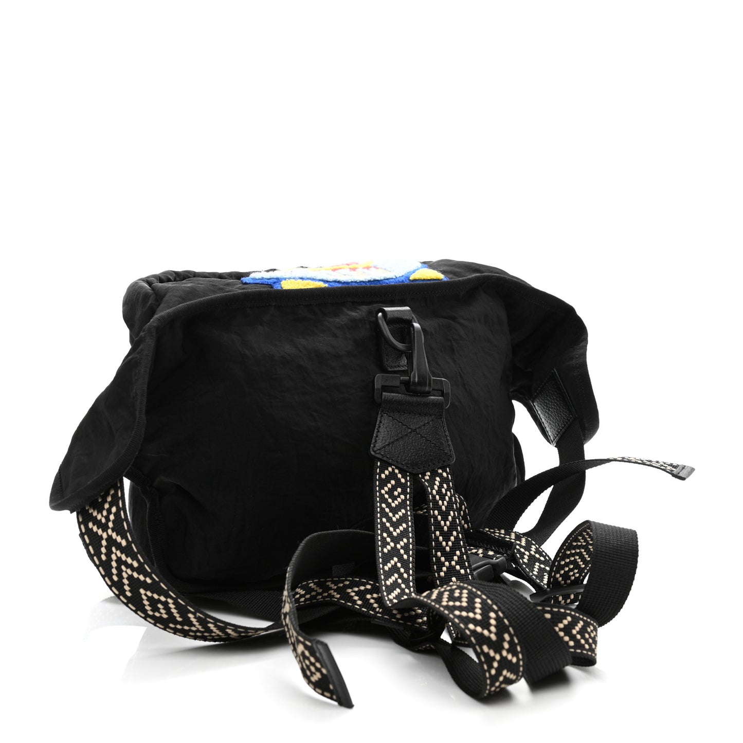 Nylon 80s Logo Patch Belt Bag Black