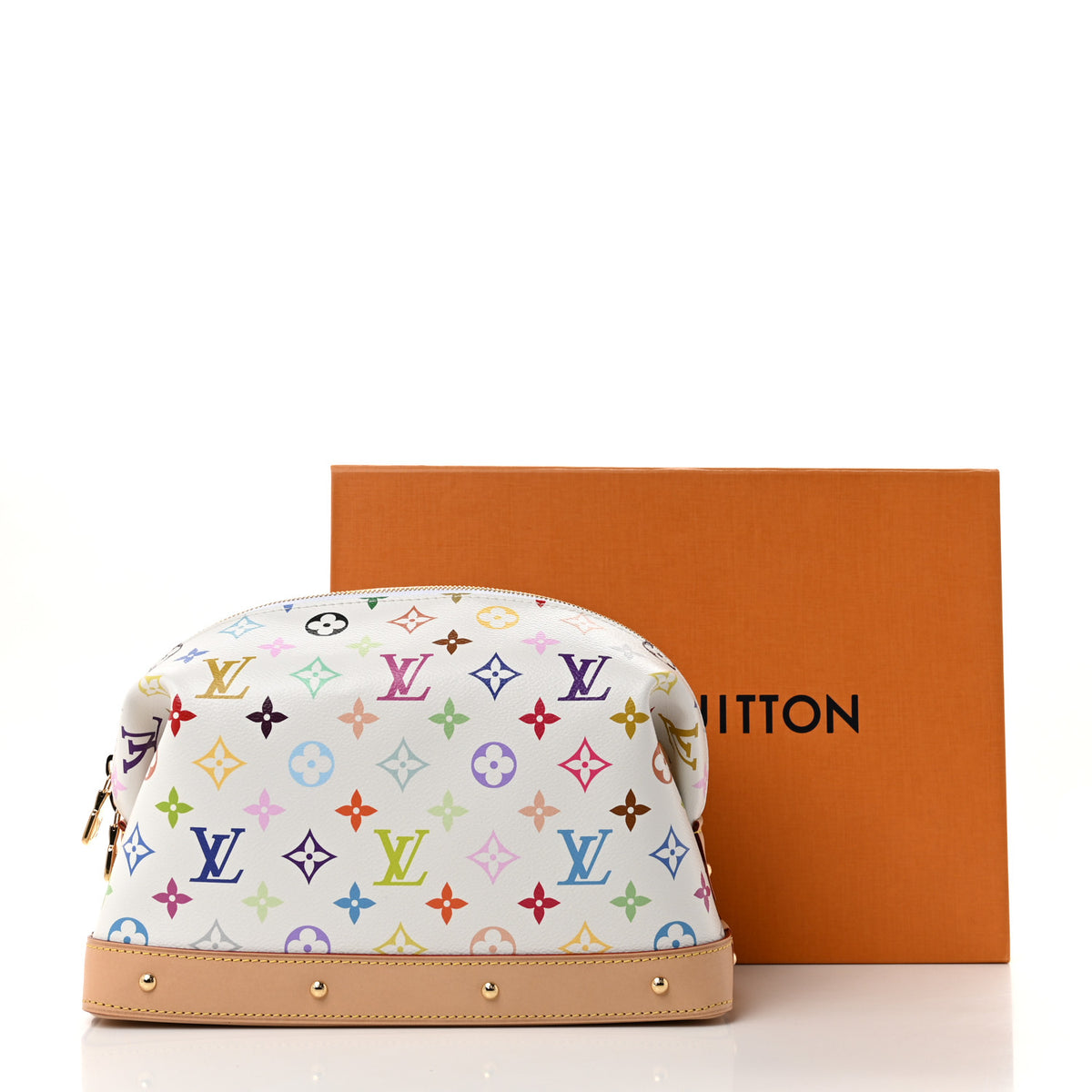 LV x TM Monogram Multicolor Cosmetic Pouch GM White