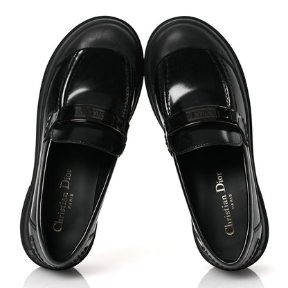 Christian Dior Brushed Calfskin Dior Code Lug Sole Platform 35mm Loafers 37 Black 2 of 11
